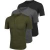 COOFANDY Men’s 3 Pack Henley Shirts Short Sleeve Casual Basic Tees Classic Henley Summer Solid T Shirts with Pocket(01_army Green/Dark Gray/Black)