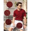 COOFANDY Men’s 3 Pack Henley Shirts Short Sleeve Casual Basic Tees Classic Henley Summer Solid T Shirts with Pocket(1 Pack: Wine Red)