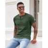 COOFANDY Men’s 3 Pack Henley Shirts Short Sleeve Casual Basic Tees Classic Henley Summer Solid T Shirts with Pocket(Army Green)