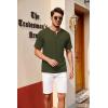 COOFANDY Men’s 3 Pack Henley Shirts Short Sleeve Casual Basic Tees Classic Henley Summer Solid T Shirts with Pocket(Army Green/White/Blue)