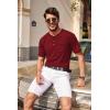 COOFANDY Men’s 3 Pack Henley Shirts Short Sleeve Casual Basic Tees Classic Henley Summer Solid T Shirts with Pocket(Black/White/Wine Red)