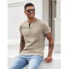 COOFANDY Men’s 3 Pack Henley Shirts Short Sleeve Casual Basic Tees Classic Henley Summer Solid T Shirts with Pocket(Coffee)
