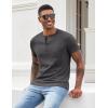COOFANDY Men’s 3 Pack Henley Shirts Short Sleeve Casual Basic Tees Classic Henley Summer Solid T Shirts with Pocket(Dark Gray)