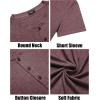 COOFANDY Men’s 3 Pack Henley Shirts Short Sleeve Casual Basic Tees Classic Henley Summer Solid T Shirts with Pocket(Dark Red)