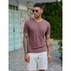 COOFANDY Men’s 3 Pack Henley Shirts Short Sleeve Casual Basic Tees Classic Henley Summer Solid T Shirts with Pocket(Dark Red)