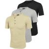 COOFANDY Men’s 3 Pack Henley Shirts Short Sleeve Casual Basic Tees Classic Henley Summer Solid T Shirts with Pocket(Grey/Dark Grey/Black)