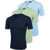 COOFANDY Men’s 3 Pack Henley Shirts Short Sleeve Casual Basic Tees Classic Henley Summer Solid T Shirts with Pocket(Light Green/Sky Blue/Navy)