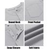 COOFANDY Men’s 3 Pack Henley Shirts Short Sleeve Casual Basic Tees Classic Henley Summer Solid T Shirts with Pocket(Light Grey)