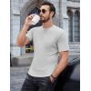 COOFANDY Men’s 3 Pack Henley Shirts Short Sleeve Casual Basic Tees Classic Henley Summer Solid T Shirts with Pocket(Light Grey)