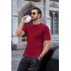 COOFANDY Men’s 3 Pack Henley Shirts Short Sleeve Casual Basic Tees Classic Henley Summer Solid T Shirts with Pocket(Wind Red)