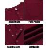 COOFANDY Men’s 3 Pack Henley Shirts Short Sleeve Casual Basic Tees Classic Henley Summer Solid T Shirts with Pocket(Wine Red)
