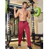 COOFANDY Mens Athletic Workout Pants Open Bottom Sweatpants Mesh Gym Pants for Runnning, Training,Casual(Black/Red)