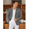 COOFANDY Mens Blazer Casual Two Buttons Sport Coat Slim Fit Lightweight Suit Jackets(Linen Grey)