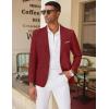 COOFANDY Mens Blazer Casual Two Buttons Sport Coat Slim Fit Lightweight Suit Jackets(Red)