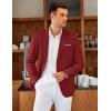 COOFANDY Mens Blazer Casual Two Buttons Sport Coat Slim Fit Lightweight Suit Jackets(Red)