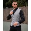 COOFANDY Men’s Business Suit Vest Casual Dress Vest Slim Fit Formal Waistcoat(Grey)