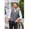 COOFANDY Men’s Business Suit Vest Casual Dress Vest Slim Fit Formal Waistcoat(Grey)