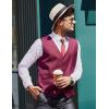 COOFANDY Men’s Business Suit Vest Casual Dress Vest Slim Fit Formal Waistcoat(Wine Red)