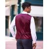 COOFANDY Men’s Business Suit Vest Casual Dress Vest Slim Fit Formal Waistcoat(Wine Red)