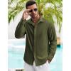 COOFANDY Men’s Button Down Long Sleeve Shirt Casual Untucked Dress Shirt Regular Fit Wedding Shirts(Army Green)