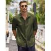 COOFANDY Men’s Button Down Long Sleeve Shirt Casual Untucked Dress Shirt Regular Fit Wedding Shirts(Army Green)