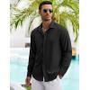 COOFANDY Men’s Button Down Long Sleeve Shirt Casual Untucked Dress Shirt Regular Fit Wedding Shirts(Black)