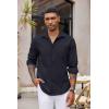 COOFANDY Men’s Button Down Long Sleeve Shirt Casual Untucked Dress Shirt Regular Fit Wedding Shirts(Black Iris)