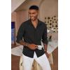 COOFANDY Men’s Button Down Long Sleeve Shirt Casual Untucked Dress Shirt Regular Fit Wedding Shirts(Black Onyx)