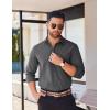 COOFANDY Men’s Button Down Long Sleeve Shirt Casual Untucked Dress Shirt Regular Fit Wedding Shirts(Dark Grey)