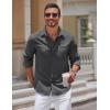COOFANDY Men’s Button Down Long Sleeve Shirt Casual Untucked Dress Shirt Regular Fit Wedding Shirts(Dark Grey)