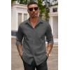 COOFANDY Men’s Button Down Long Sleeve Shirt Casual Untucked Dress Shirt Regular Fit Wedding Shirts(Granite Gray)