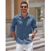 COOFANDY Men’s Button Down Long Sleeve Shirt Casual Untucked Dress Shirt Regular Fit Wedding Shirts(Grey Blue)