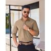 COOFANDY Men’s Button Down Long Sleeve Shirt Casual Untucked Dress Shirt Regular Fit Wedding Shirts(Khaki)