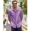 COOFANDY Men’s Button Down Long Sleeve Shirt Casual Untucked Dress Shirt Regular Fit Wedding Shirts(Lavender)