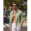 COOFANDY Men’s Button Down Long Sleeve Shirt Casual Untucked Dress Shirt Regular Fit Wedding Shirts(Light Green)