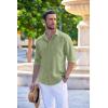COOFANDY Men’s Button Down Long Sleeve Shirt Casual Untucked Dress Shirt Regular Fit Wedding Shirts(Light Green)