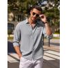 COOFANDY Men’s Button Down Long Sleeve Shirt Casual Untucked Dress Shirt Regular Fit Wedding Shirts(Light Grey)