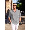 COOFANDY Men’s Button Down Long Sleeve Shirt Casual Untucked Dress Shirt Regular Fit Wedding Shirts(Light Grey)