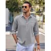 COOFANDY Men’s Button Down Long Sleeve Shirt Casual Untucked Dress Shirt Regular Fit Wedding Shirts(Light Grey)