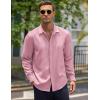 COOFANDY Men’s Button Down Long Sleeve Shirt Casual Untucked Dress Shirt Regular Fit Wedding Shirts(Pink)