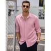 COOFANDY Men’s Button Down Long Sleeve Shirt Casual Untucked Dress Shirt Regular Fit Wedding Shirts(Pink)