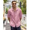 COOFANDY Men’s Button Down Long Sleeve Shirt Casual Untucked Dress Shirt Regular Fit Wedding Shirts(Pink)
