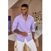 COOFANDY Men’s Button Down Long Sleeve Shirt Casual Untucked Dress Shirt Regular Fit Wedding Shirts(Purple Rose)