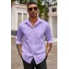COOFANDY Men’s Button Down Long Sleeve Shirt Casual Untucked Dress Shirt Regular Fit Wedding Shirts(Purple Rose)