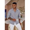 COOFANDY Men’s Button Down Long Sleeve Shirt Casual Untucked Dress Shirt Regular Fit Wedding Shirts(Quiet Gray)