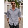 COOFANDY Men’s Button Down Long Sleeve Shirt Casual Untucked Dress Shirt Regular Fit Wedding Shirts(Quiet Gray)