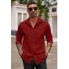 COOFANDY Men’s Button Down Long Sleeve Shirt Casual Untucked Dress Shirt Regular Fit Wedding Shirts(Red Dahlia)