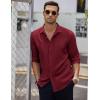 COOFANDY Men’s Button Down Long Sleeve Shirt Casual Untucked Dress Shirt Regular Fit Wedding Shirts(Wine Red)