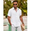 COOFANDY Men’s Button Down Shirt Short Sleeve Casual Shirts for Summer Beach Vacation Shirts(White)