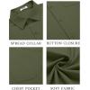 COOFANDY Men’s Button Down Shirts Short Sleeve Casual Dress Shirts Untucked Summer Shirt with Pocket(Army Green)